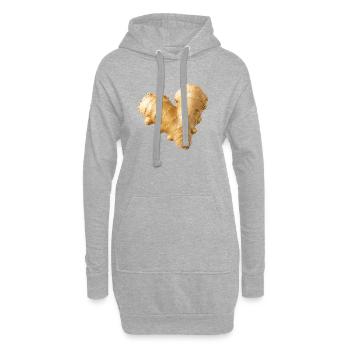 Illustration aquarelle en forme de cœur roux - Sweat-shirt à capuche long Femme - gris chiné - Devant