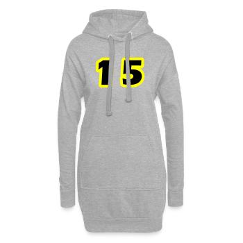 Symbole numérique 15 - Sweat-shirt à capuche long Femme - gris chiné - Devant