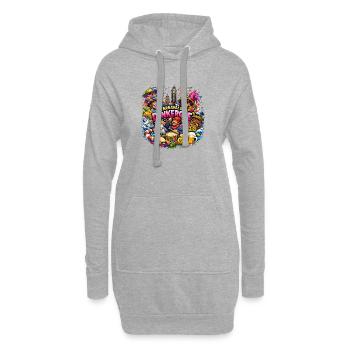 Carnaval Dunkerque Multicolore - Sweat-shirt à capuche long Femme - gris chiné - Devant