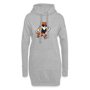 Course - Sweat-shirt à capuche long Femme - gris chiné - Devant