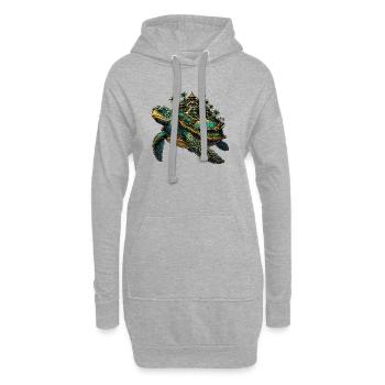 Resort de l’Île des Tortues - Sweat-shirt à capuche long Femme - gris chiné - Devant