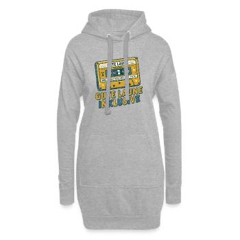 Musikkassette Retro-Design – Gute Laune inklusive - Hoodie-Kleid - Grau meliert - Vorne