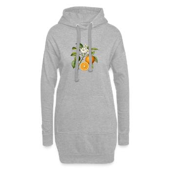 Oranger branche et fleurs - Sweat-shirt à capuche long Femme - gris chiné - Devant