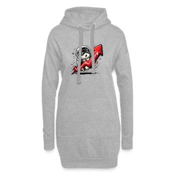 Crypto Hamster - Bitcoin Trader Motif T-Shirt - Sweat-shirt à capuche long Femme - gris chiné - Devant
