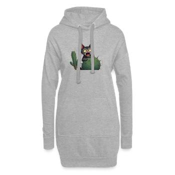 Little accident - Cat and cactus - Hoodie-Kleid - Grau meliert - Vorne
