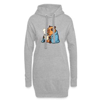 Ne t’inquiète pas, sois capy - Capybara drôle de café - Sweat-shirt à capuche long Femme - gris chiné - Devant