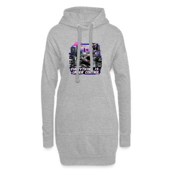Everything Is Under Control - Glitch Art Shark - Hoodie Dress - heather grey - Front