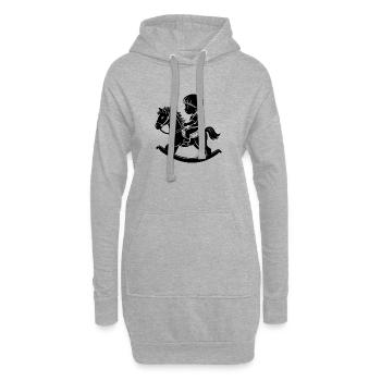 Cheval à bascule - Sweat-shirt à capuche long Femme - gris chiné - Devant