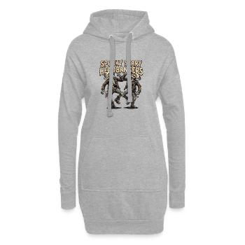 Squelette Heavy Metal Headbanger - Sweat-shirt à capuche long Femme - gris chiné - Devant