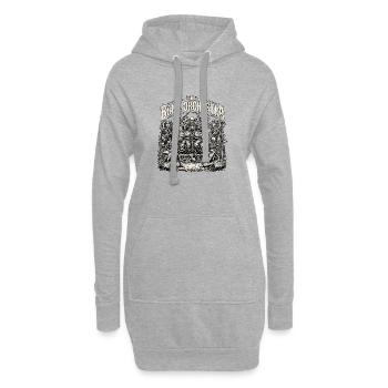 Heavy Metal Skeleton Band - Sweat-shirt à capuche long Femme - gris chiné - Devant