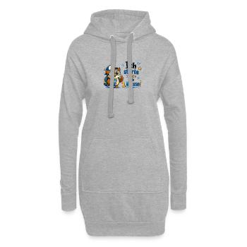 Ich starte in die 1. Klasse Eulen Design - Hoodie-Kleid - Grau meliert - Vorne
