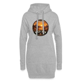 Wadi Rum Jordan Coucher de chameau dans le désert - Sweat-shirt à capuche long Femme - gris chiné - Devant
