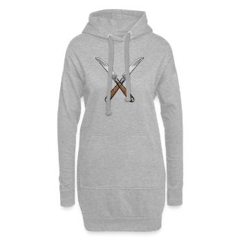 Couteau - Sweat-shirt à capuche long Femme - gris chiné - Devant