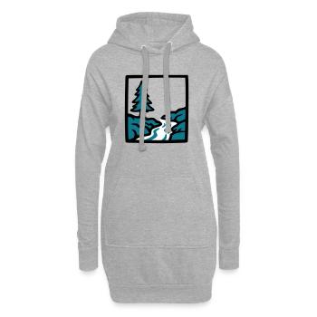 Logo de la nature de la forêt de la rivière - Sweat-shirt à capuche long Femme - gris chiné - Devant