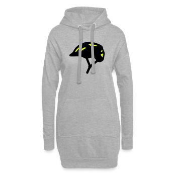 Silhouette du casque de vélo - Sweat-shirt à capuche long Femme - gris chiné - Devant