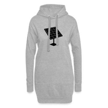 Panneaux solaires - Sweat-shirt à capuche long Femme - gris chiné - Devant