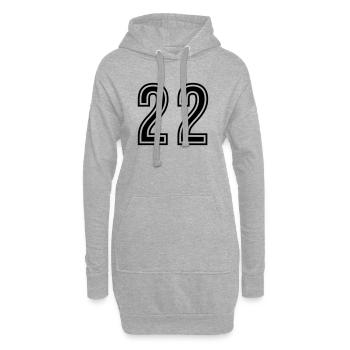 22 Zahl symbol - Hoodie-Kleid - Grau meliert - Vorne