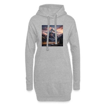 Montagnes - Sweat-shirt à capuche long Femme - gris chiné - Devant