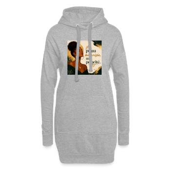 Ma peau mélanisée, ma priorité - Sweat-shirt à capuche long Femme - gris chiné - Devant
