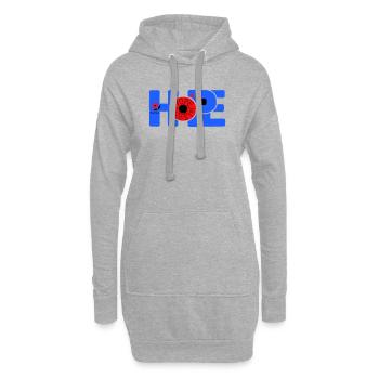 Hope Hoffnung - Sweat-shirt à capuche long Femme - gris chiné - Devant