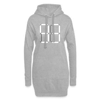 NUMMER 93 Dreiundneunzig Geschenk Digital - Hoodie-Kleid - Grau meliert - Vorne