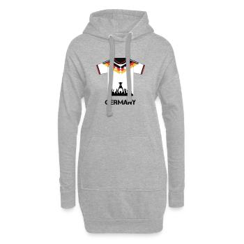Maillot de football allemand avec coupe – Design du ventilateur - Sweat-shirt à capuche long Femme - gris chiné - Devant