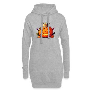 Roi Citrouille couronné - Sweat-shirt à capuche long Femme - gris chiné - Devant
