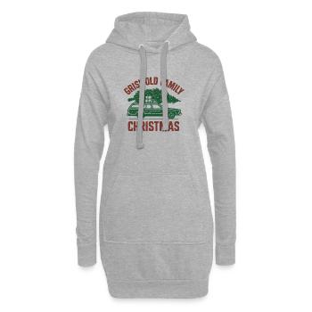 Vintage Familienweihnacht Auto - Hoodie-Kleid - Grau meliert - Vorne