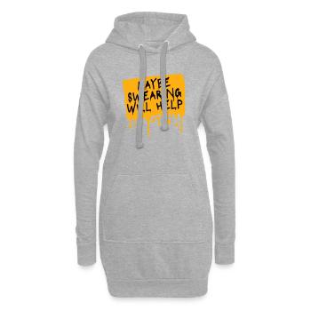 Maybe Swearing Will Help Sarkastisch Spruch Grafik - Hoodie-Kleid - Grau meliert - Vorne
