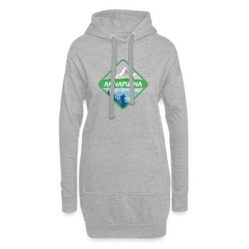 ANNAPURNA - Sweat-shirt à capuche long Femme - gris chiné - Devant