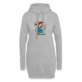 écureuil - Sweat-shirt à capuche long Femme - gris chiné - Devant