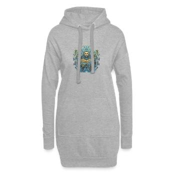 Dessin du trident du dieu de la mer Poséidon - Sweat-shirt à capuche long Femme - gris chiné - Devant