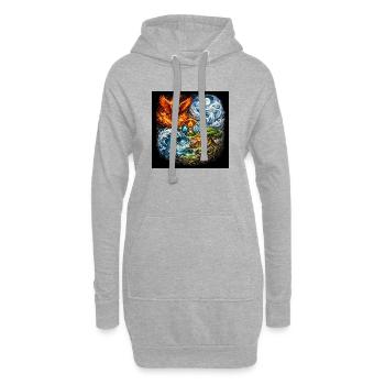 Cycle élémentaire Feu Eau Terre Air - Sweat-shirt à capuche long Femme - gris chiné - Devant