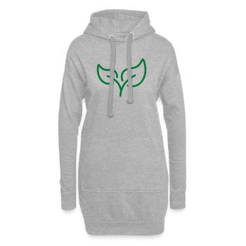 Icône de ligne de feuille verte Eco Nature Symbole de croissance Vect - Sweat-shirt à capuche long Femme - gris chiné - Devant