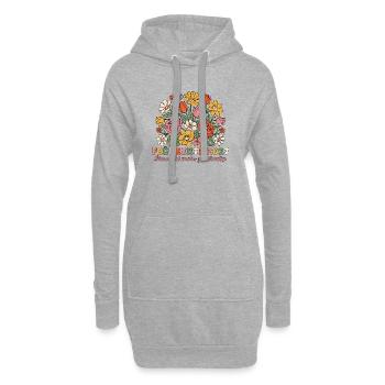 Frührente 2027 Nicht mehr zuständig Retro Blumen - Hoodie-Kleid - Grau meliert - Vorne
