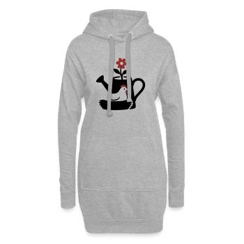 Watering Can Chicken Nest Graphic - Hoodie Dress - heather grey - Front