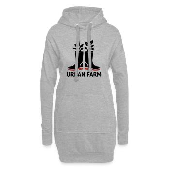 Urban Farm Rubber Boots Logo - Hoodie Dress - heather grey - Front