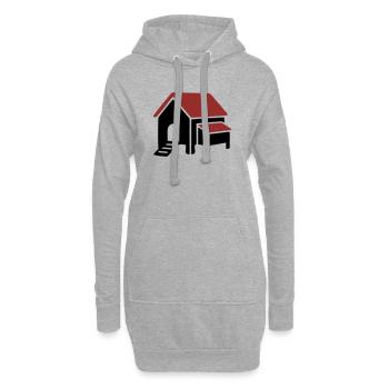 Icône de la ferme de poulaillers - Sweat-shirt à capuche long Femme - gris chiné - Devant