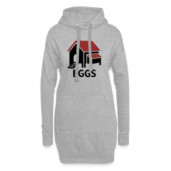 Insigne des œufs de poulailler - Sweat-shirt à capuche long Femme - gris chiné - Devant
