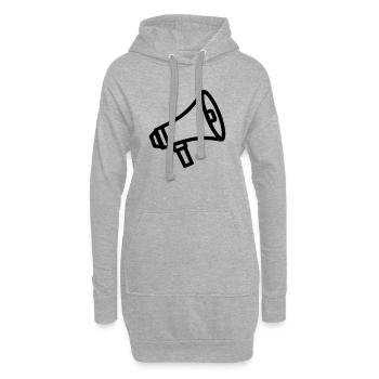 mégaphone - Sweat-shirt à capuche long Femme - gris chiné - Devant