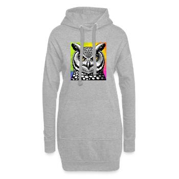 Eule - Hoodie-Kleid - Grau meliert - Vorne