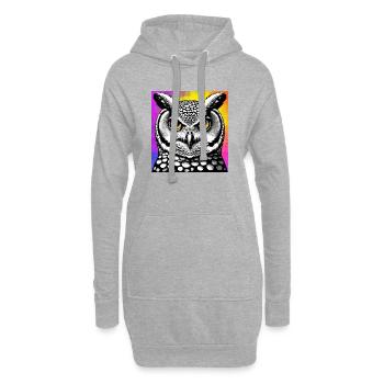 hibou - Sweat-shirt à capuche long Femme - gris chiné - Devant