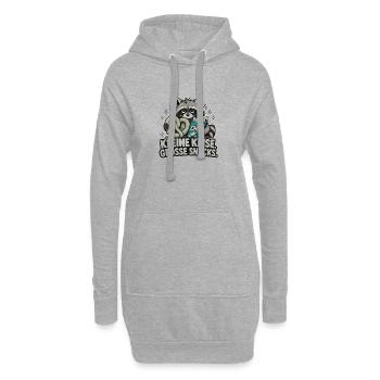 Kleine Krise, große Snacks - Hoodie-Kleid - Grau meliert - Vorne