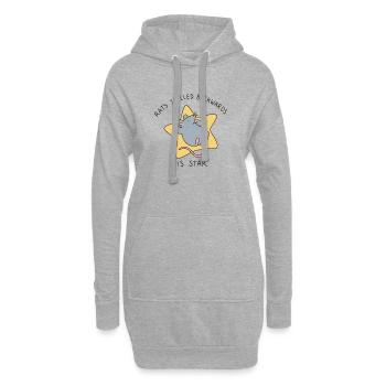 Rats à l’envers est Star Funny Mouse - Sweat-shirt à capuche long Femme - gris chiné - Devant