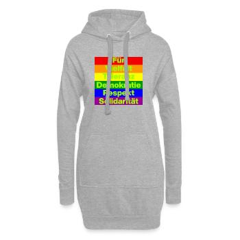 VIELFALT TOLERANZ DEMOKRATIE RESPEKT SOLIDARITÄT - Hoodie-Kleid - Grau meliert - Vorne