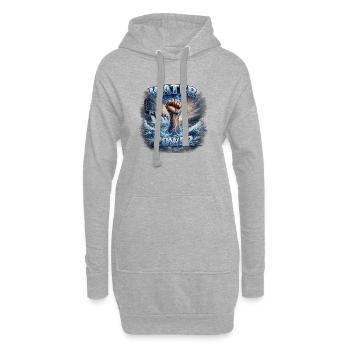 Poing Hydroélectrique - Sweat-shirt à capuche long Femme - gris chiné - Devant