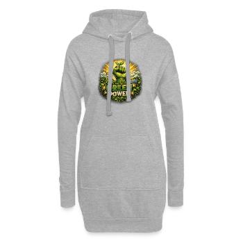 Green Power: Environmental Focus Fists - Hoodie Dress - heather grey - Front