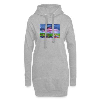 La magie des couleurs dans le ciel du soir - Sweat-shirt à capuche long Femme - gris chiné - Devant