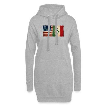 Italiens Fier Identité Amitié États-Unis Italie - Sweat-shirt à capuche long Femme - gris chiné - Devant