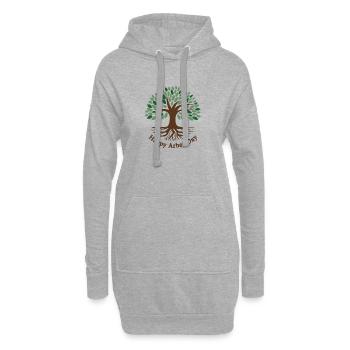 Bonne Journée de l’Arbore, feuilles, arbres et racines - Sweat-shirt à capuche long Femme - gris chiné - Devant